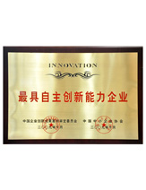 润大世纪荣获最具自主创新能力企业荣誉证书